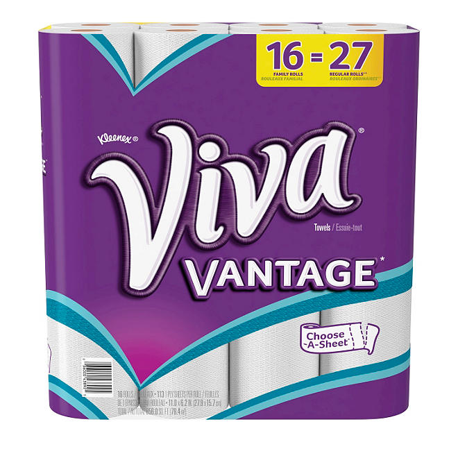 Viva Vantage Choose-A-Size Towels (16 Rolls, 113 Sheets)