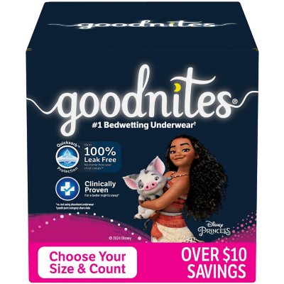  Goodnites Girls' Nighttime Bedwetting Underwear, Size S/M  (43-68 lbs), 99 Ct (3 Packs of 33), Packaging May Vary : Health & Household