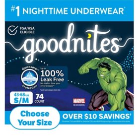 Goodnites Nighttime Bedwetting Underwear for Boys, Sizes Small - Extra Large