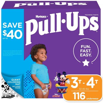 Pull-Ups Training Pants for Boys, Size 3T/4T (116 ct.) - Sam's Club