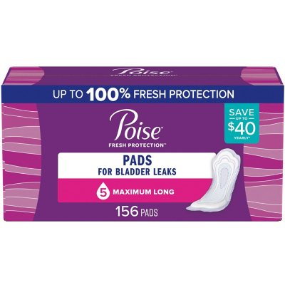 Poise Incontinence Pads, Ultimate Absorbency, Long - 45 count