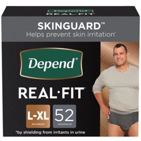 Depend Real Fit Incontinence Underwear for Men, Maximum Absorbency (Choose Your Size)