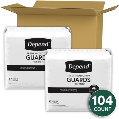 Depend Incontinence Guards for Men, Maximum Absorbency (52 ct., 2