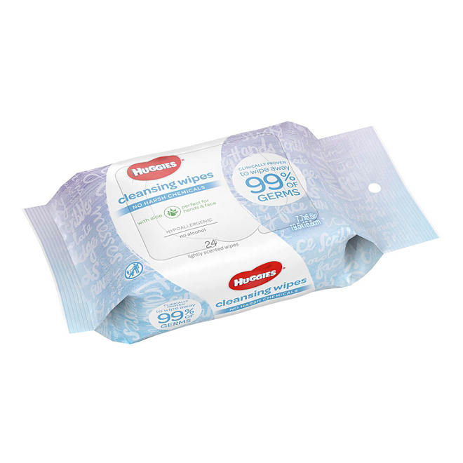 Huggies Cleansing Wipes with Aloe On-the-Go Pack (24 ct., 6 pk.)