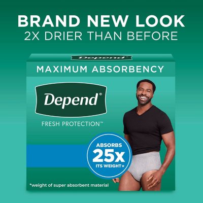 Depend Fresh Protection Incontinence Underwear for Men (Choose Your Size) -  Sam's Club