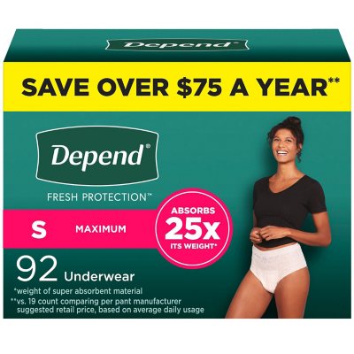 Depend Protection Plus Underwear for Women, Ultimate Absorbency, X-Large,  80 ct