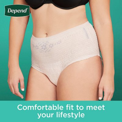 Depend Fresh Protection Adult Incontinence Underwear for Women, Extra-Large  - Blush, 80 ct.