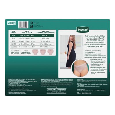 Depend Fresh Protection Adult Incontinence Underwear for Women (Formerly  Depend Fit-Flex), Disposable, Maximum, Large, Blush, 28 Count, Packaging  May