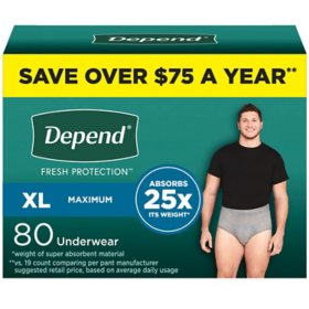 Depend Fresh Protection Incontinence Underwear for Men - Choose Your Size