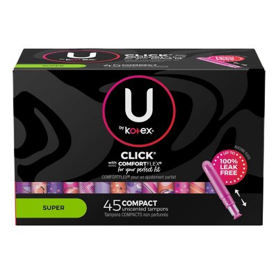 U By Kotex Click Compact Tampons Super Absorbency 90 Ct Sam S Club