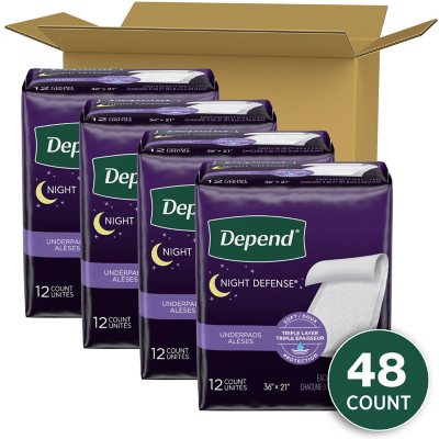 Depend Night Defense Incontinence Bed Pads, Triple Layer (48 ct.)