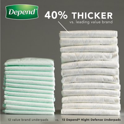 Depend Night Defense Incontinence Bed Pads, Triple Layer (48 ct.) - Sam's  Club