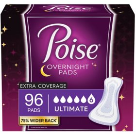 Poise Overnight Incontinence Pads, Ultimate Absorbency (96 ct.)