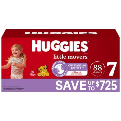 Huggies Little Movers Perfect Fitting Diapers (Sizes: 3-7) - Sam's Club