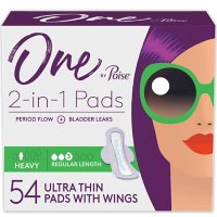 One by Poise Supreme Ultra Thin Pads with Wings, Heavy (54 ct.)One by Poise Supreme Ultra Thin Heavy Wing Pads (54ct.)