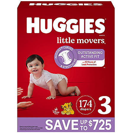 Huggies Little Movers Diapers (Choose Your Size).