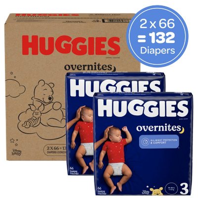  Nighttime Baby Diapers Size 3, 24 Ct, Huggies