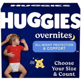 Huggies Overnites Nighttime Baby Diapers, Sizes 3-7