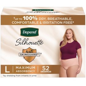 Depend Fresh Protection Adult Incontinence Underwear for Women, XXL (44  ct.) - Sam's Club