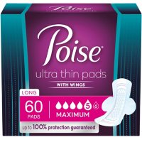 Poise Ultra Thin Pads with Wings, Maximum Absorbency - Long (60 ct.)
