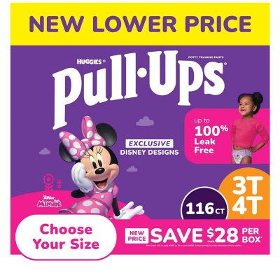 Huggies Pull-Ups Girls Potty Training Pants 3T-4T, 116 ct. (32-40 lbs.):- 3T-4T, 116 ct., 32-40 lbs.