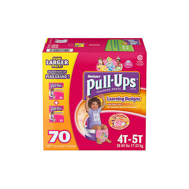 Huggies Pull-Ups Training Pants for Girls, Size 4T-5T (38+ lbs.), 70 ct.