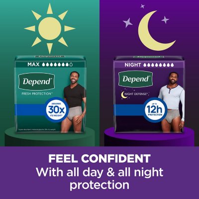 Depend Night Defense Adult Incontinence Underwear for Men - Choose Your Size