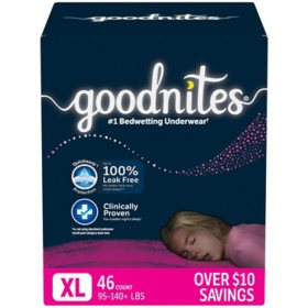Goodnites Nighttime Bedwetting Underwear for Girls (Sizes: Small - Extra Large)