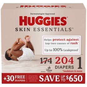 Huggies Skin Essentials Baby Diapers, Sizes: 1-6