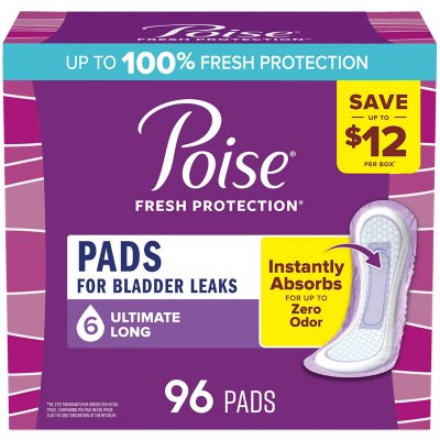 thumbnail image 2 of Poise Ultimate Long Incontinence Pads – #6 Absorbency – 81 Count (Women's) 2 of 6