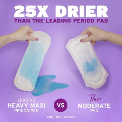 Poise Postpartum Incontinence Pads, 5 Drop Max Absorbency, 128 ct.