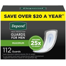 Depend Incontinence Guards for Men, Maximum Absorbency, 112 ct.