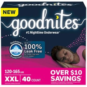 Goodnites Nighttime Bedwetting Underwear for Girls, Sizes Small - Extra Extra Large