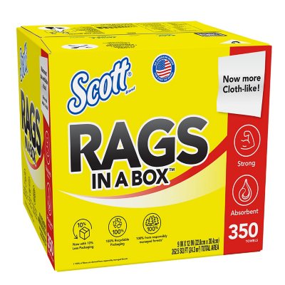 Scott Rags In A Box White Package Of 200 Shop Towels 