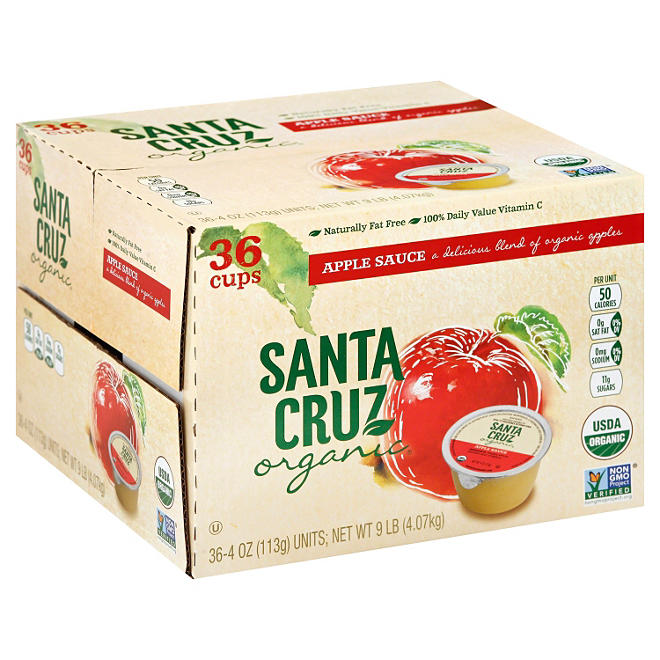 Santa Cruz Organic Apple Sauce Cups (36 ct., 4 oz. ea.)