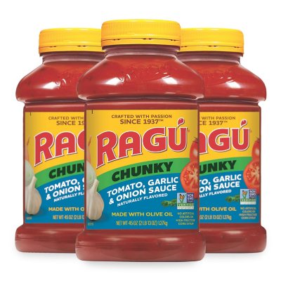 Ragu Chunky Tomato, Garlic and Onion Pasta Sauce (45 oz., 3 pk