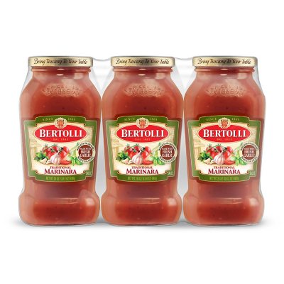 Bertolli Traditional Marinara with Italian Herbs and Fresh Garlic Pasta Sauce 3 pk. Sam s Club