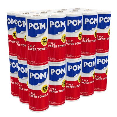 POM Individually Wrapped 2-Ply Paper Towels (110 sheets/roll, 30