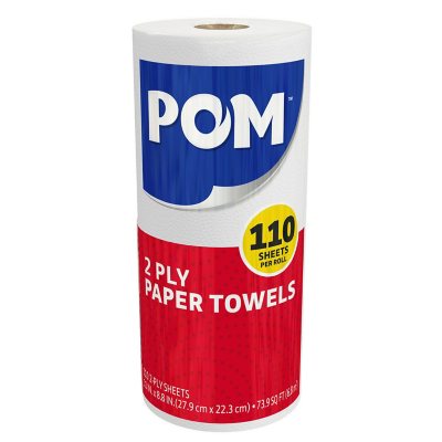 POM Individually Wrapped 2-Ply Paper Towels (110 sheets/roll, 30 rolls) image 3 out of 5