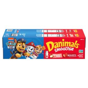 Dannon Danimals Smoothies Strawberry Variety Pack 3.1 fl oz. bottle, 36 ct.