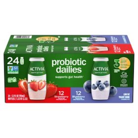 Activia Strawberry and Blueberry Nonfat Yogurt - Variety Pack, 48