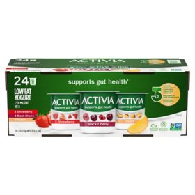 Activia Probiotic Lowfat Yogurt Variety Pack, 4 oz., 24 ct.