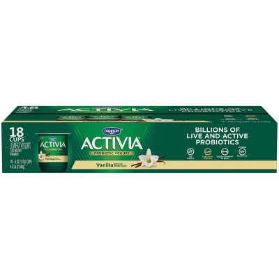 Activia Probiotic Yogurt, Vanilla (18 pk.) Sam's Club