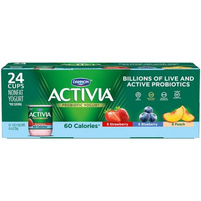 Activia Probiotic Light Yogurt Variety Pack 24 pk., 4 oz. cups Sam's Club