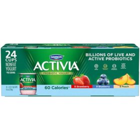 Activia Probiotic Peach & Strawberry Variety Pack Yogurt, 4 Oz. Cups, 12  Count - The Fresh Grocer