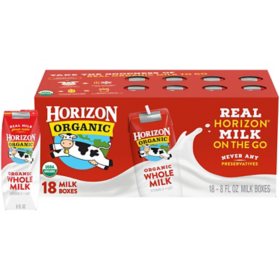 Horizon Organic Whole Milk, 8 fl. oz, 18 pk.