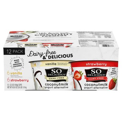 So Delicious DairyFree Vanilla and Strawberry Coconut Milk Yogurt