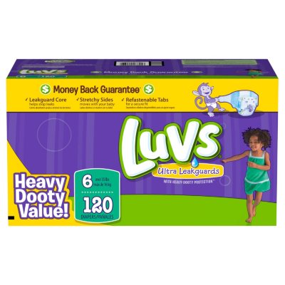 Luvs Ultra Leakguard Diapers, Size 6 (35+ lbs), 120 ct. - Sam's Club