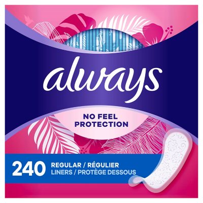 Always Daily Thin Liners, Unscented - Regular (240 ct.) - Sam's Club