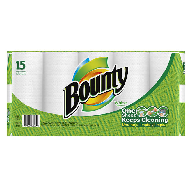 Bounty Paper Towels - White - 15 pk.